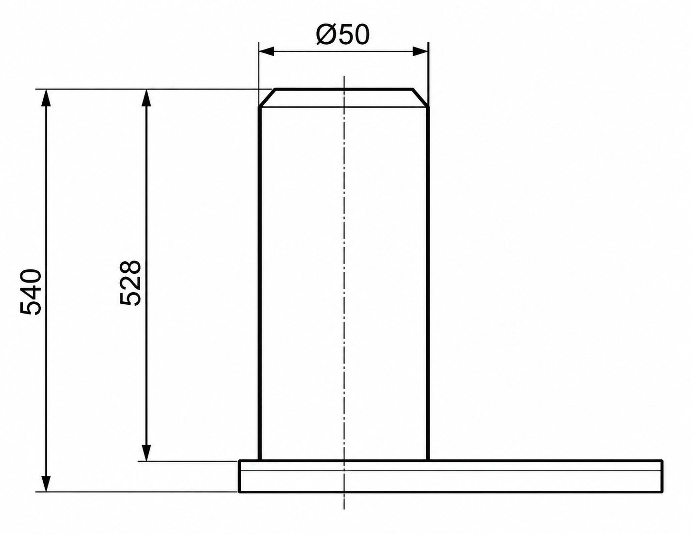 SWORZEŃ FI. 50 - L = 528mm